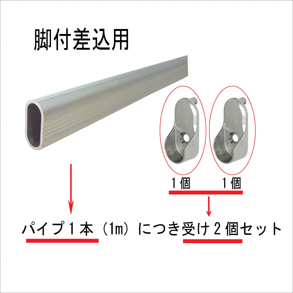ハンガーパイプ 1メートル カット無料 受け金物セット