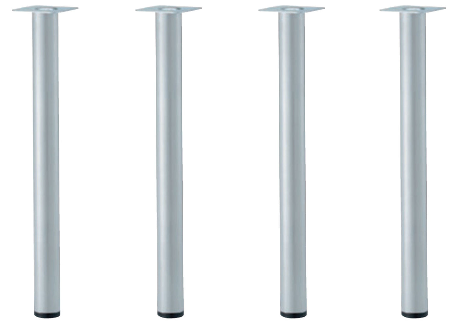 日本製ポール脚  60.5Φ 4本セット 高さオーダー アジャスター付き デスク脚 テーブル脚